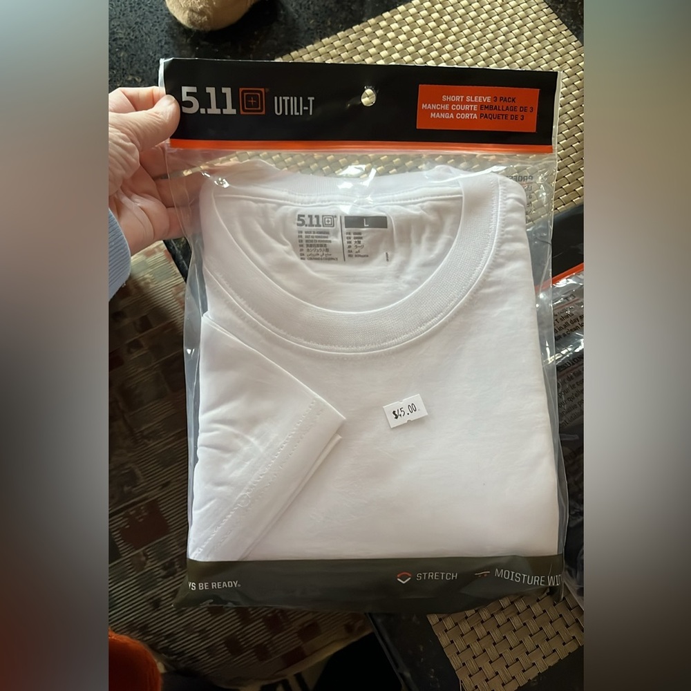 5.11 Utili-T White Short Sleeve Utility T-Shirt pack of 3